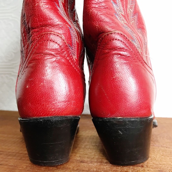 LARRY MAHAN VINTAGE 80s Tall Leather Cowboy Boots - Picture 10 of 16